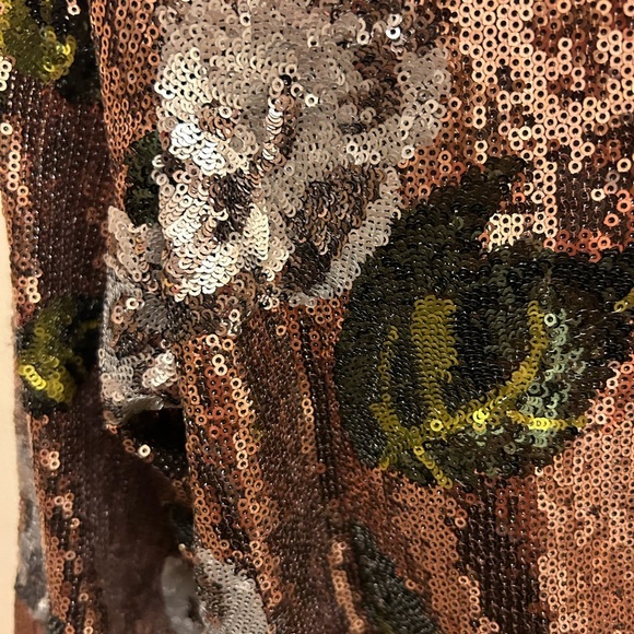 House of Harlow 1960 Lia Top Rose Gold Floral Shirt Sz Small - Picture 11 of 14